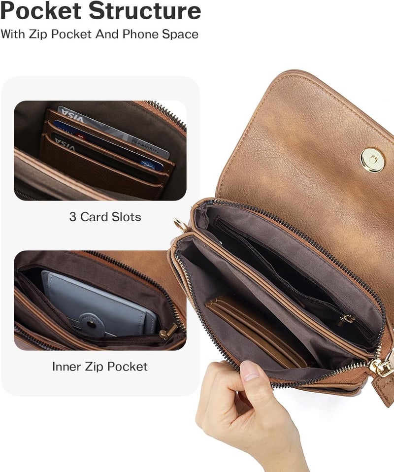 CHOLISS Small Crossbody Bags for Women, Vegan Leather Cell Phone Purse, Mini Travel Purse with Adjustable Strap Womens Gifts - Image 2